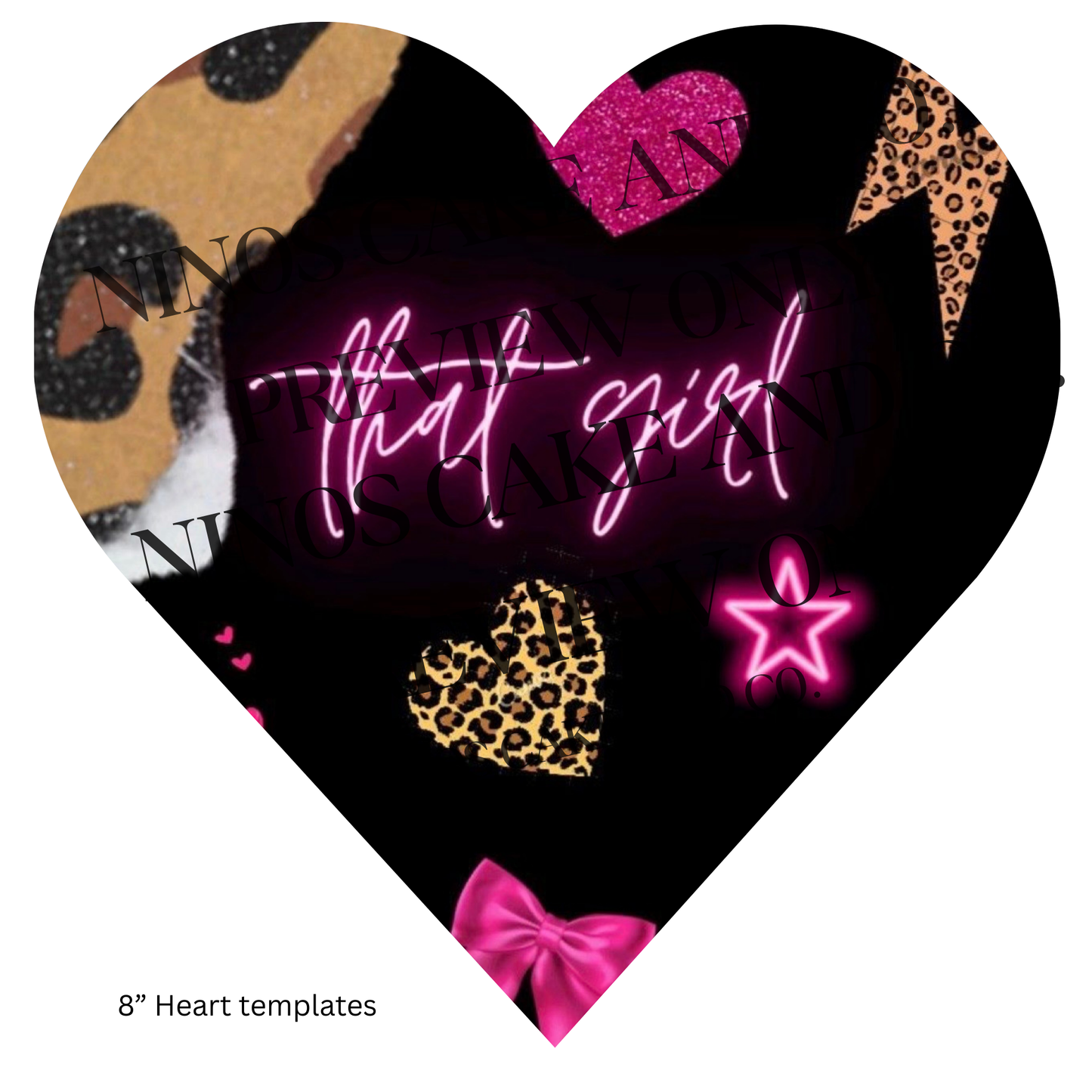Grey Fur Heart Template 8" | Instant Download