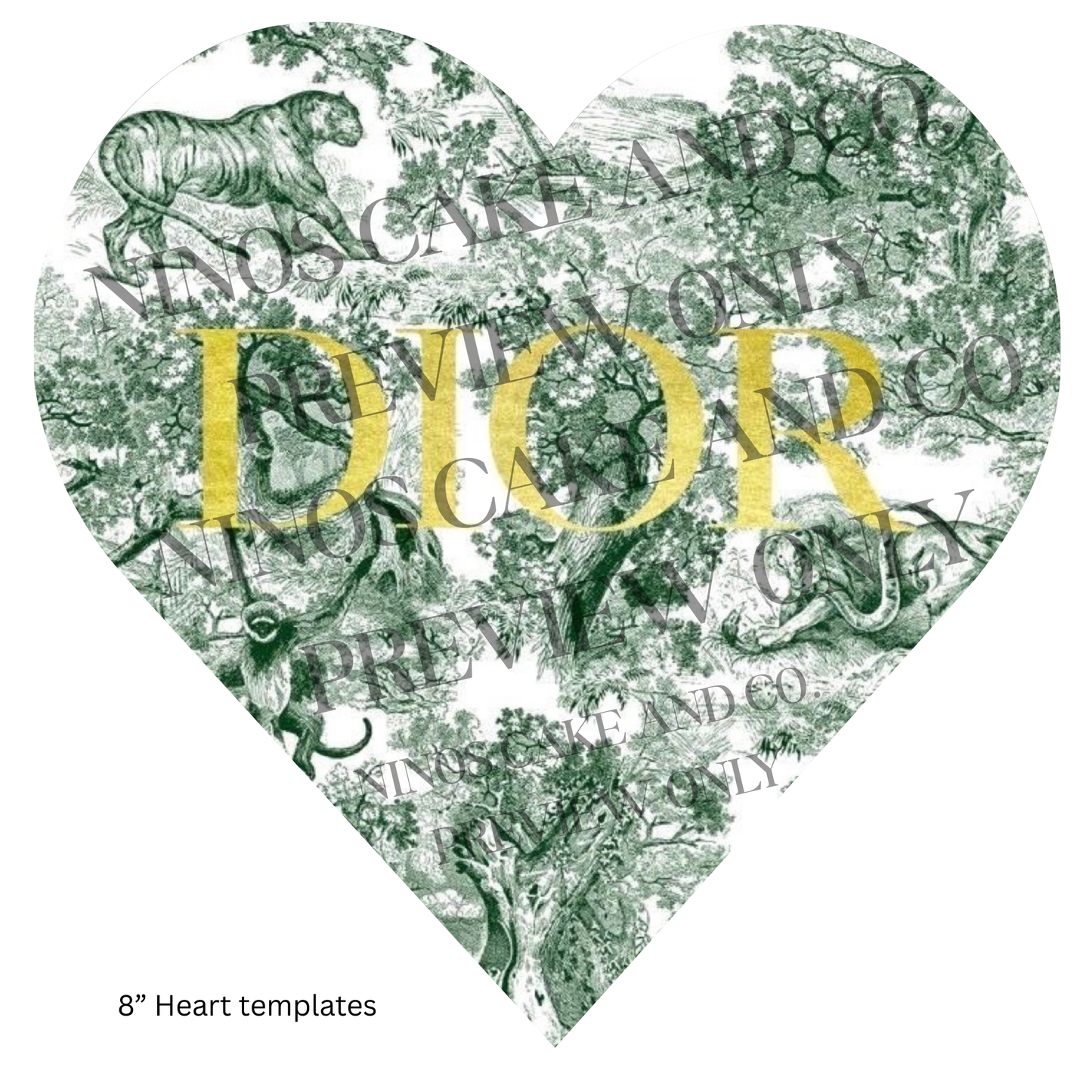 Chanel Floral Heart Template 8" | Instant Download