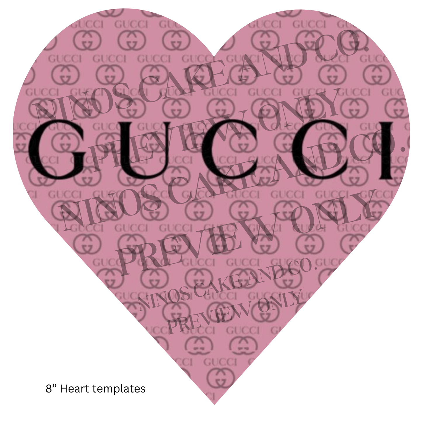 Pink Gucci Heart Template 8" | Instant Download