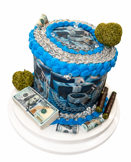 Burning Blue Hunnids Cake