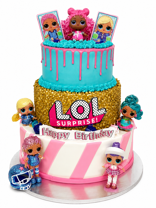 3 Tier LOL Surprise Cake