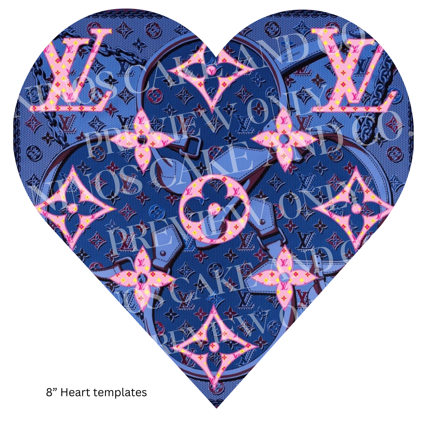 Green Fur Heart Template 8" | Instant Download