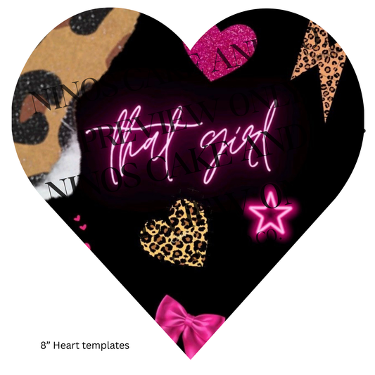 Grey Fur Heart Template 8" | Instant Download