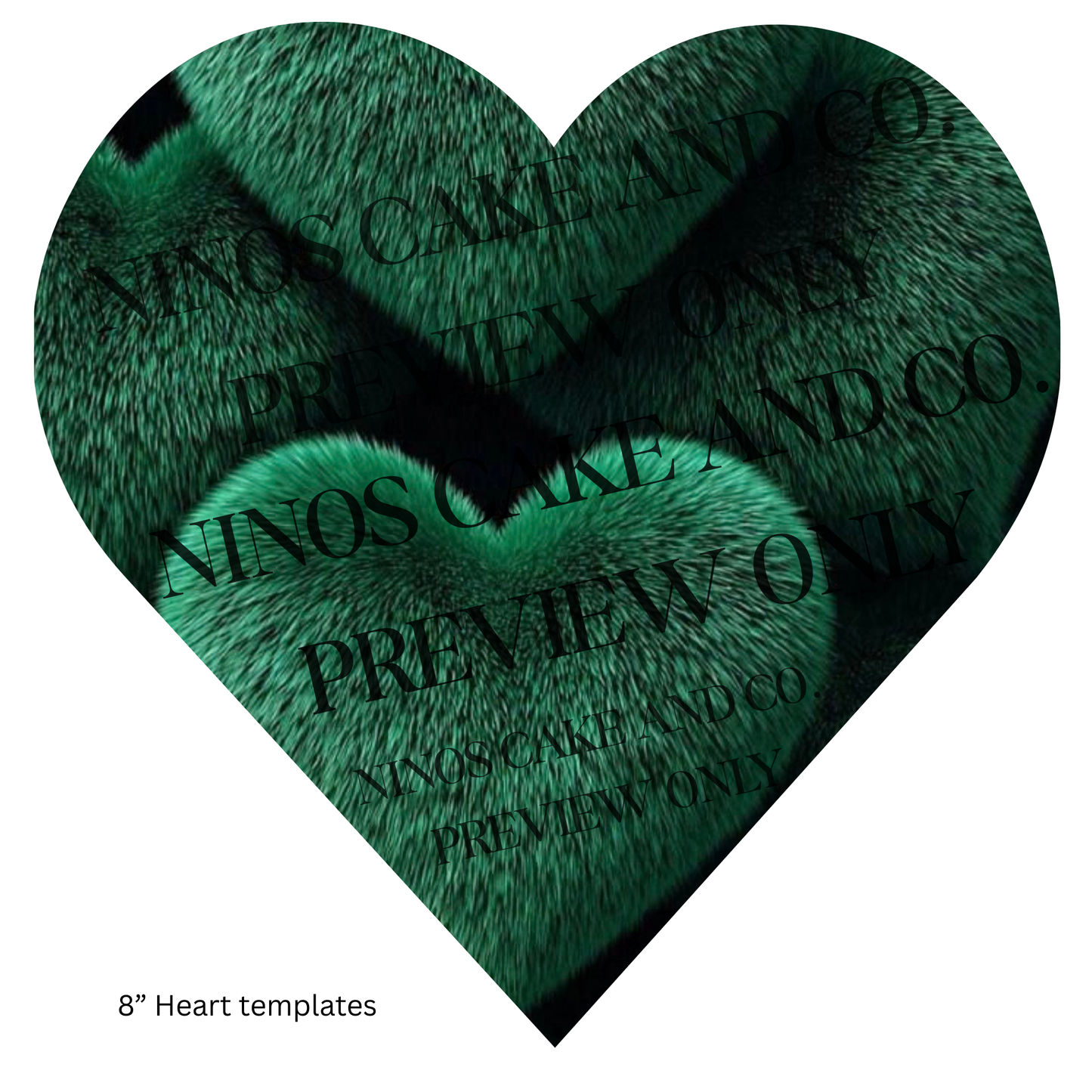 Lavender Fur Heart Template 8" | Instant Download