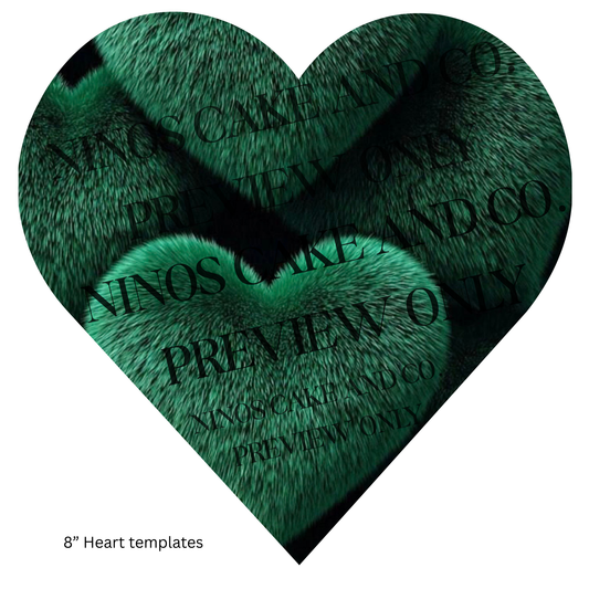 Lavender Fur Heart Template 8" | Instant Download