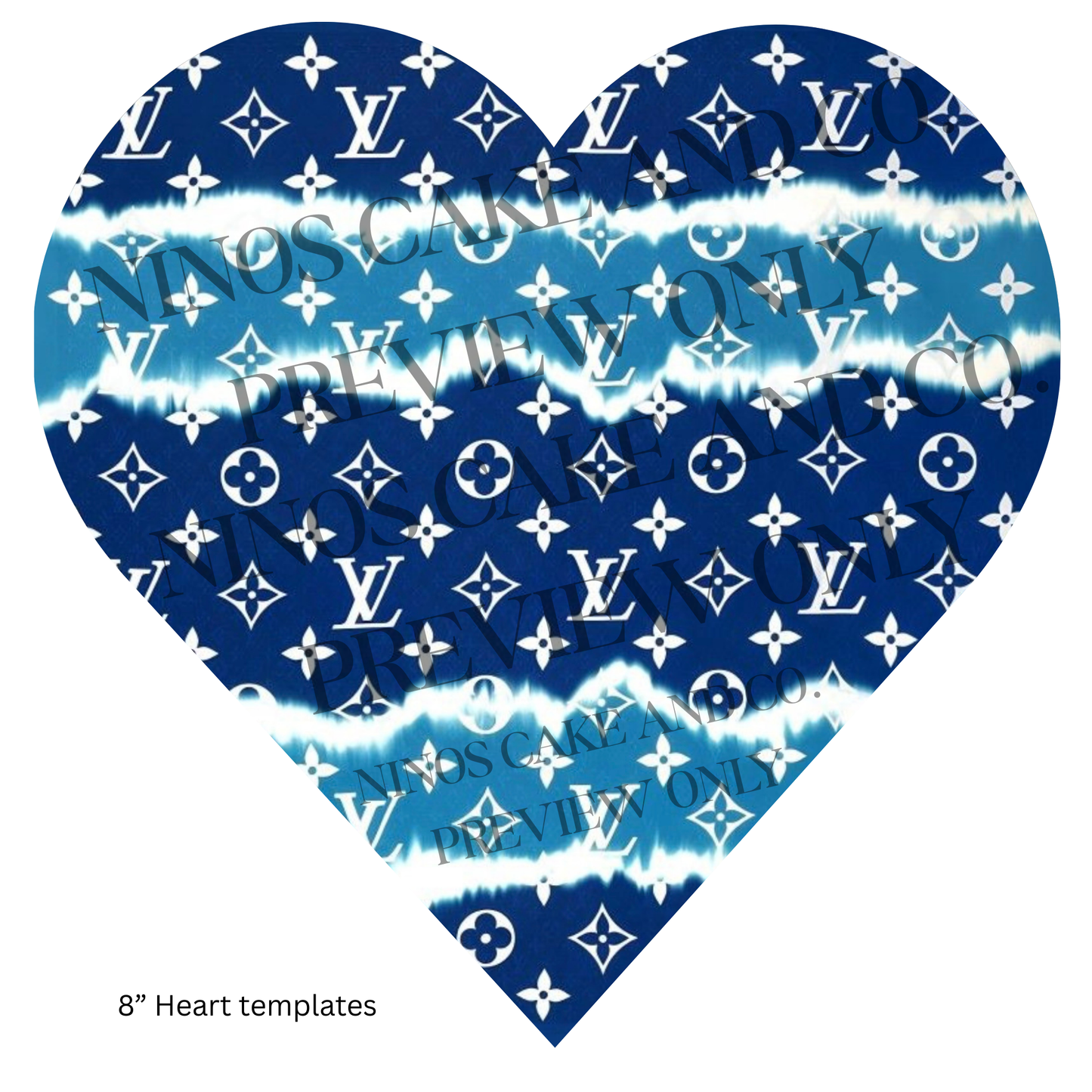 White Fur Heart Template 8" | Instant Download