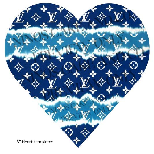 White Fur Heart Template 8" | Instant Download
