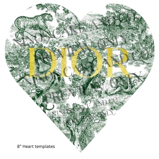 Chanel Floral Heart Template 8" | Instant Download