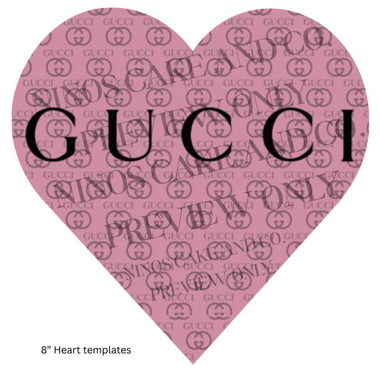 Pink Gucci Heart Template 8" | Instant Download