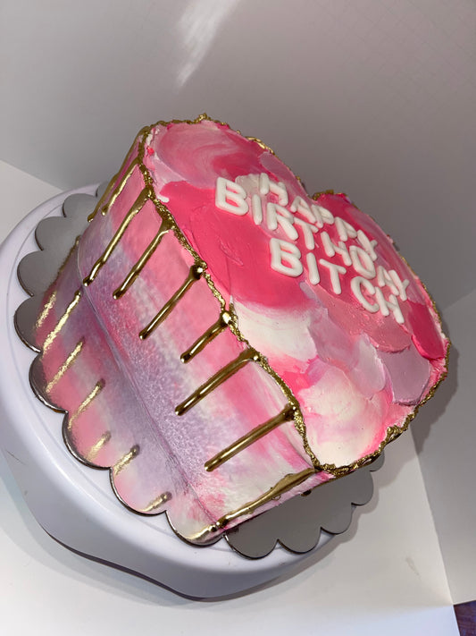 Gold Drip Heart Cake